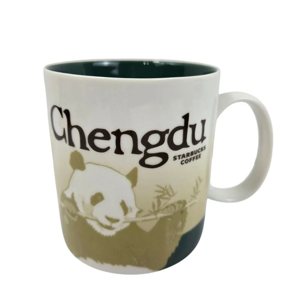 Starbucks CHENGDU Global Icon City Mug Happy Panda & Bamboo 16 Oz 2015 NWOT